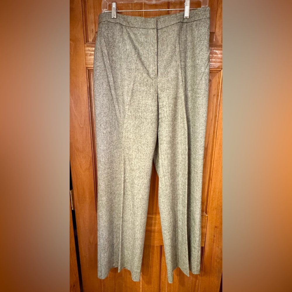 Ann Taylor Black Tweed Wide-Leg Dress Pants
